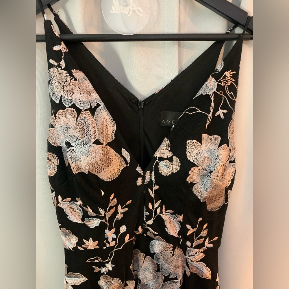 Floral-Embroidered Illusion Gown